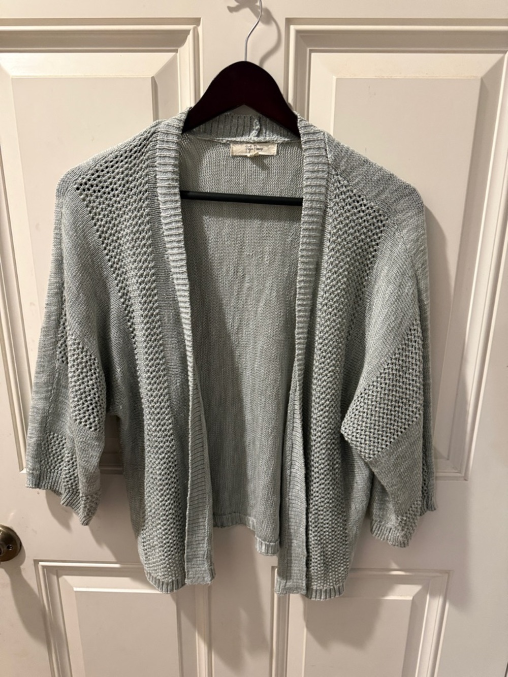 Open-Front Sage Knit Cardigan Sweater Peyton Primrose Size L